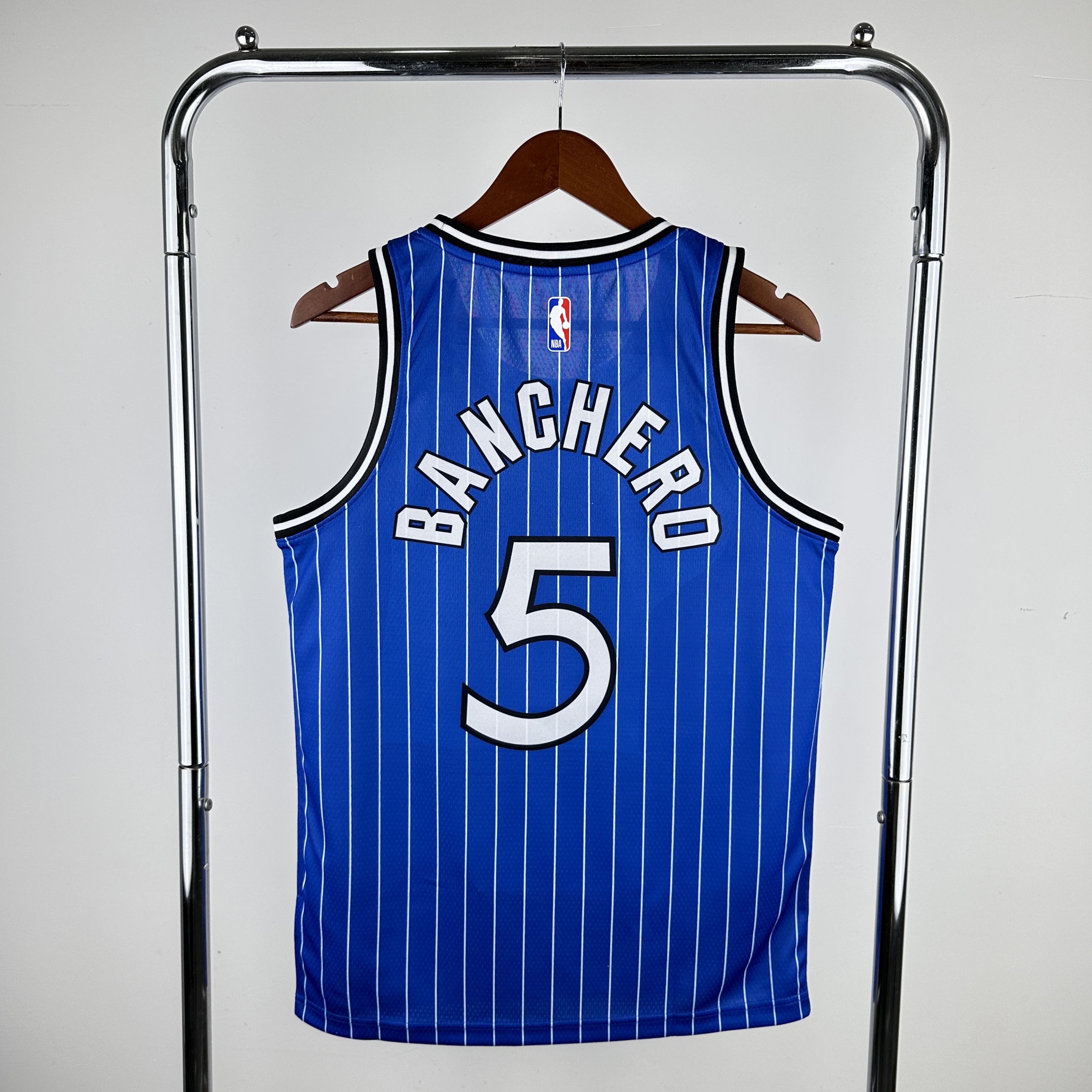 Men Orlando Magic #5 Banghero Blue stripe Throwback Nike 2024 NBA Jersey